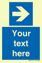 MV7937: Custom Mandatory directional sign, blue arrow right