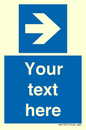 MV7937: Custom Mandatory directional sign, blue arrow right