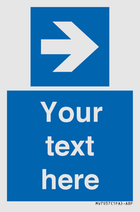 MV7937: Custom Mandatory directional sign, blue arrow right