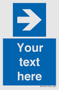 MV7937: Custom Mandatory directional sign, blue arrow right