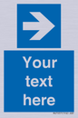 MV7937: Custom Mandatory directional sign, blue arrow right