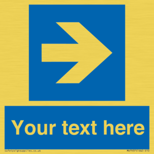 MV7937: Custom Mandatory directional sign, blue arrow right