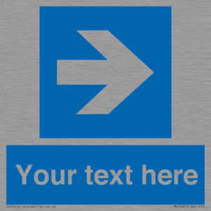 MV7937: Custom Mandatory directional sign, blue arrow right