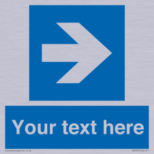 MV7937: Custom Mandatory directional sign, blue arrow right