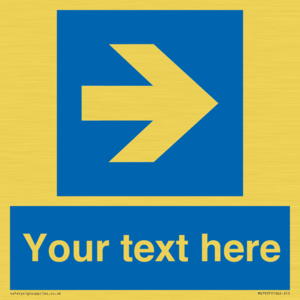 MV7937: Custom Mandatory directional sign, blue arrow right
