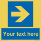 MV7937: Custom Mandatory directional sign, blue arrow right