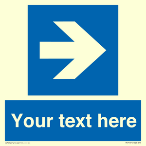 MV7937: Custom Mandatory directional sign, blue arrow right