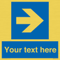 MV7937: Custom Mandatory directional sign, blue arrow right