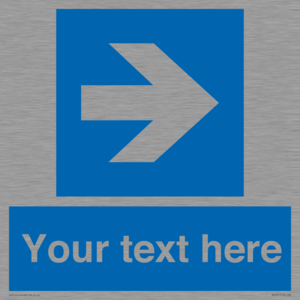 MV7937: Custom Mandatory directional sign, blue arrow right
