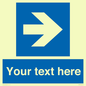 MV7937: Custom Mandatory directional sign, blue arrow right