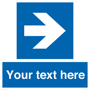 MV7937: Custom Mandatory directional sign, blue arrow right