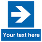 MV7937: Custom Mandatory directional sign, blue arrow right