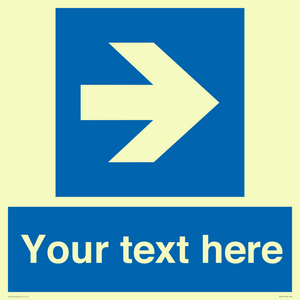 MV7937: Custom Mandatory directional sign, blue arrow right