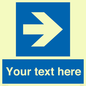 MV7937: Custom Mandatory directional sign, blue arrow right
