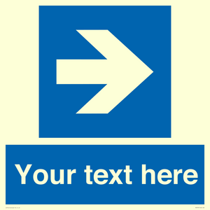 MV7937: Custom Mandatory directional sign, blue arrow right