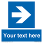 MV7937: Custom Mandatory directional sign, blue arrow right