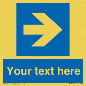 MV7937: Custom Mandatory directional sign, blue arrow right