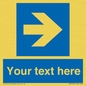 MV7937: Custom Mandatory directional sign, blue arrow right