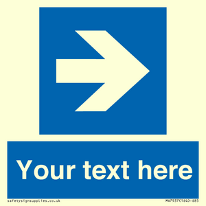 MV7937: Custom Mandatory directional sign, blue arrow right