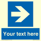 MV7937: Custom Mandatory directional sign, blue arrow right