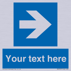 MV7937: Custom Mandatory directional sign, blue arrow right