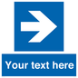 MV7937: Custom Mandatory directional sign, blue arrow right