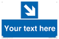 MV7938: Custom Mandatory directional sign, blue arrow down and right