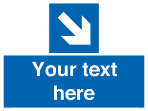 MV7938: Custom Mandatory directional sign, blue arrow down and right