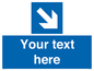 MV7938: Custom Mandatory directional sign, blue arrow down and right