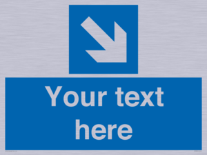 MV7938: Custom Mandatory directional sign, blue arrow down and right