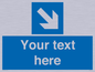 MV7938: Custom Mandatory directional sign, blue arrow down and right