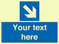 MV7938: Custom Mandatory directional sign, blue arrow down and right