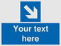 MV7938: Custom Mandatory directional sign, blue arrow down and right