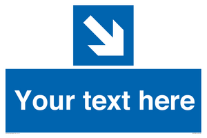 MV7938: Custom Mandatory directional sign, blue arrow down and right