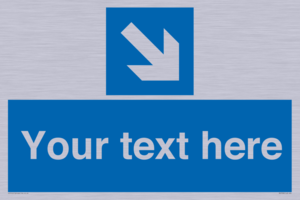 MV7938: Custom Mandatory directional sign, blue arrow down and right