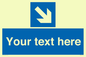 MV7938: Custom Mandatory directional sign, blue arrow down and right