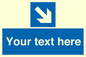 MV7938: Custom Mandatory directional sign, blue arrow down and right