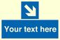 MV7938: Custom Mandatory directional sign, blue arrow down and right