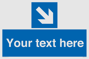 MV7938: Custom Mandatory directional sign, blue arrow down and right