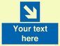 MV7938: Custom Mandatory directional sign, blue arrow down and right