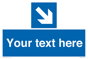 MV7938: Custom Mandatory directional sign, blue arrow down and right