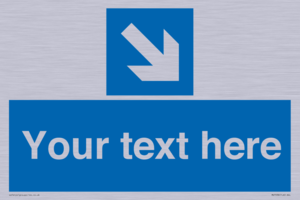MV7938: Custom Mandatory directional sign, blue arrow down and right