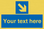 MV7938: Custom Mandatory directional sign, blue arrow down and right