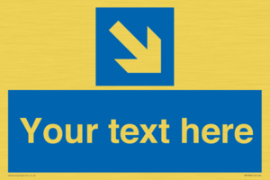 MV7938: Custom Mandatory directional sign, blue arrow down and right