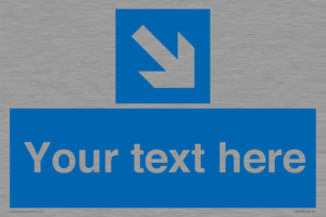 MV7938: Custom Mandatory directional sign, blue arrow down and right