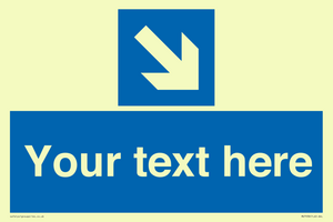 MV7938: Custom Mandatory directional sign, blue arrow down and right