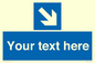 MV7938: Custom Mandatory directional sign, blue arrow down and right