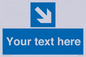 MV7938: Custom Mandatory directional sign, blue arrow down and right