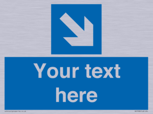 MV7938: Custom Mandatory directional sign, blue arrow down and right