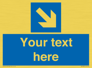 MV7938: Custom Mandatory directional sign, blue arrow down and right